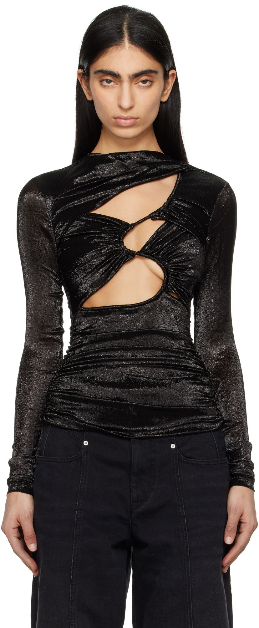Сорочка ISABEL MARANT Isabel Marant Rose Cutout Top чорний | HT0598FA-C1J13I