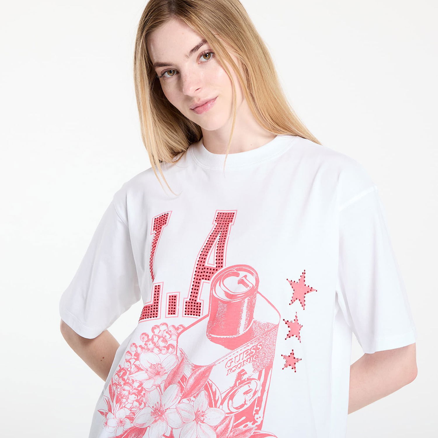 Футболка GUESS GUESS Monochrome Graphic Tee білий | W5YI10JA914-F0F7, 0