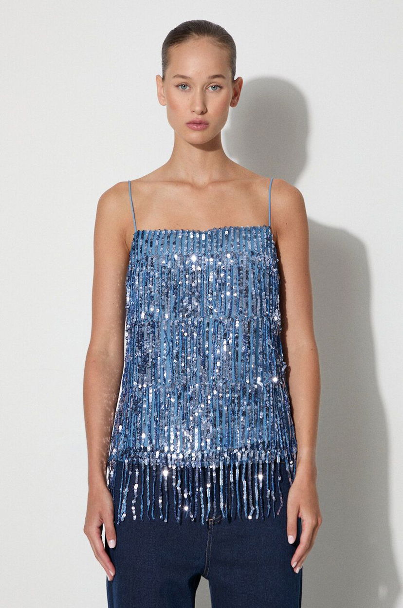 Безрукавка Samsoe Samsoe Sequined Fringe Cami Top by Samsoe Samsoe Синій | F23200094