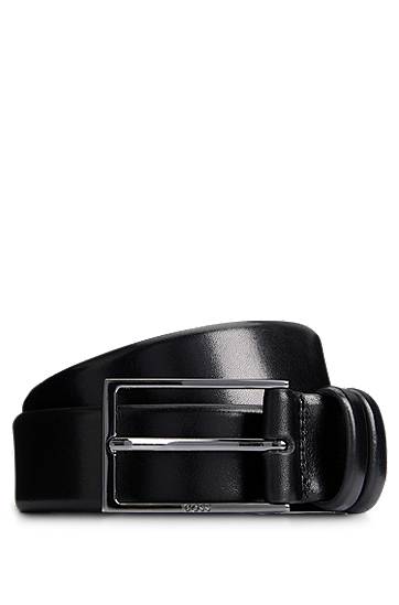 Ремені BOSS Leather Belt with Gunmetal Hardware чорний | 50239979