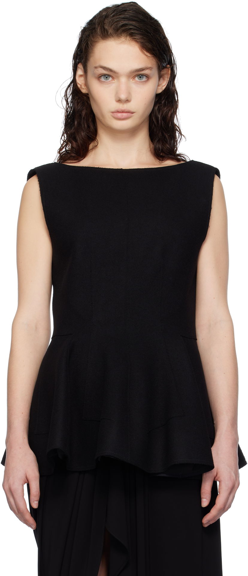 Безрукавка LANVIN Peplum Blouse чорний | RW-TO0041-4196-H24