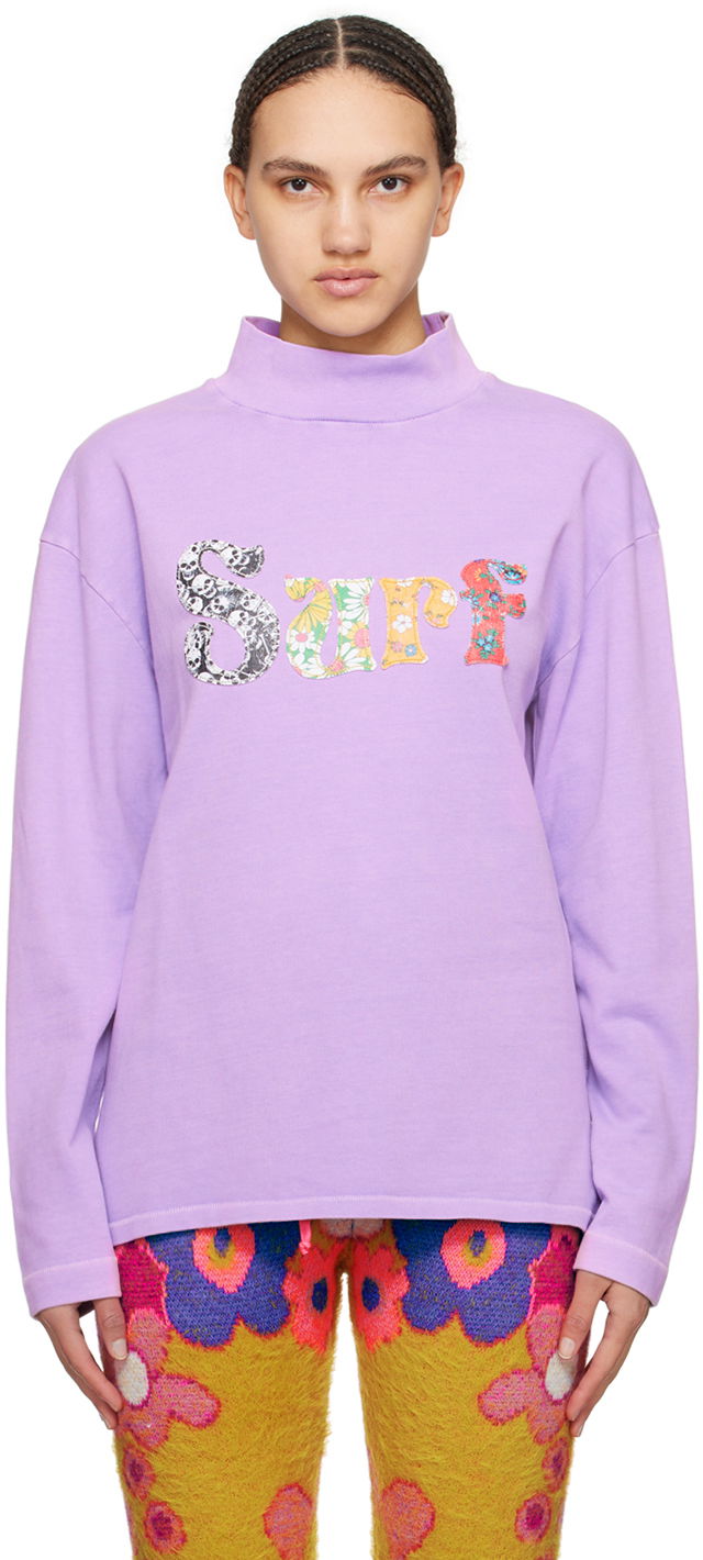 Світшоти ERL 'Surf' Long Sleeve T-Shirt Фіолетовий | ERL08T009