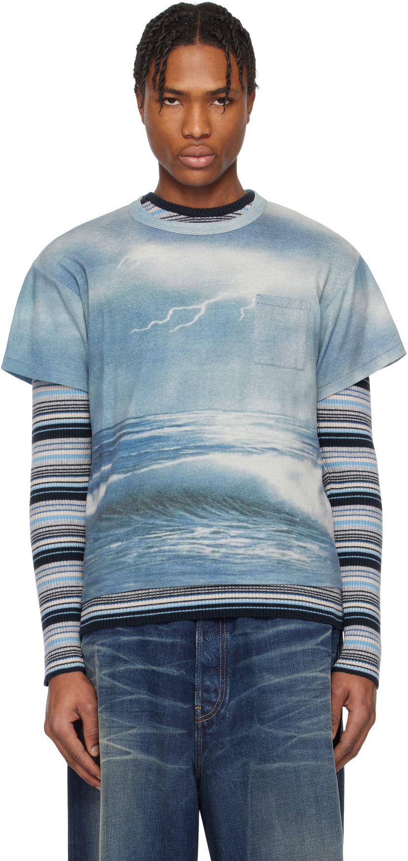 Футболка ERL ERL Storm Graphic T-Shirt Синій | ERL10T002