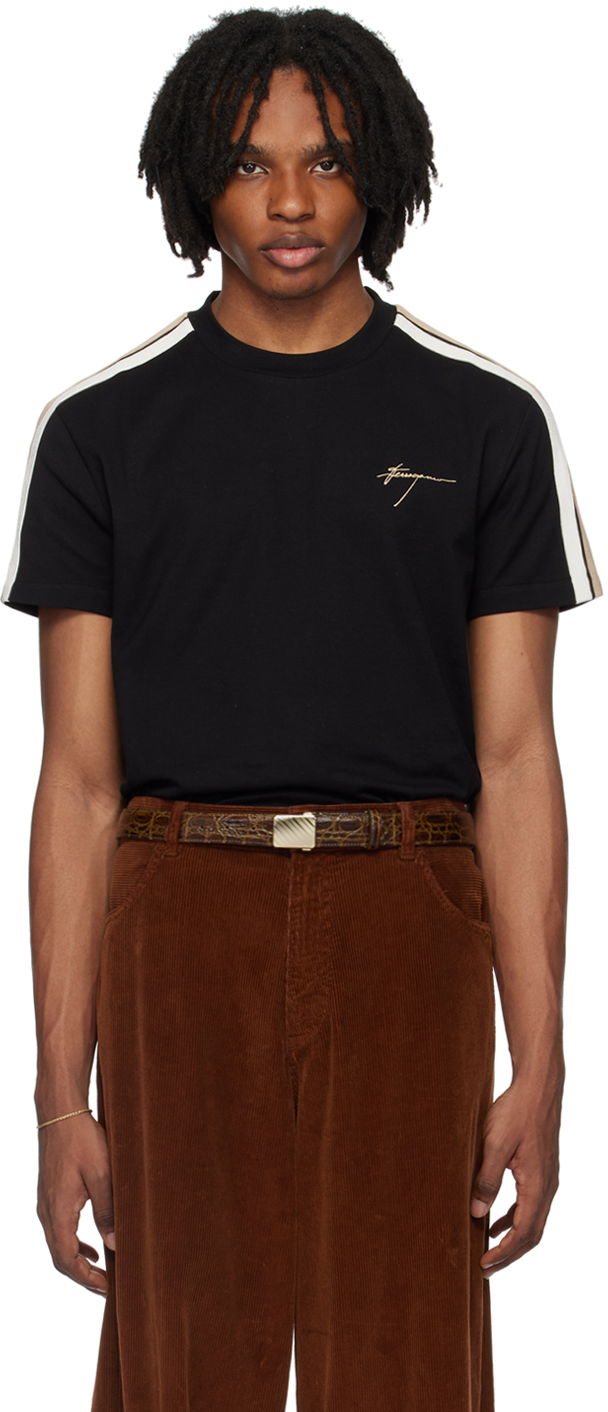 Футболка FERRAGAMO Signature Logo T-Shirt чорний | 776294