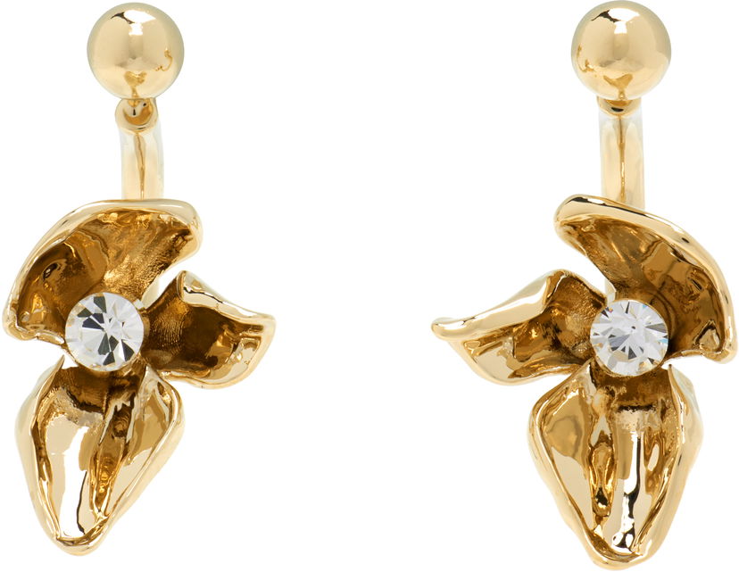 Сережки Erdem Erdem Small Flower Half-Hoop Earrings Жовтий | PF25_JE19_00038003