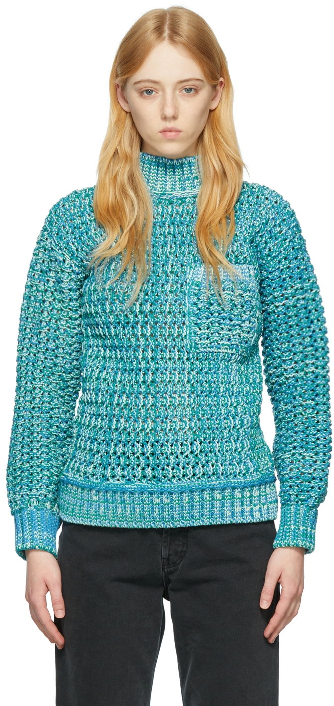 Cветр Ambush Knit Cotton Turtleneck Бірюзовий | BMHA009S22KNI0014300
