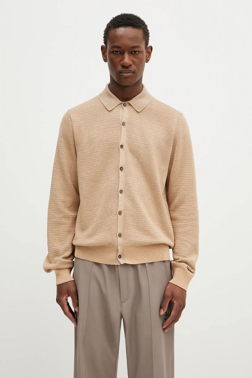 Cветр Paul Smith Paul Smith Linen Blend Cardigan бежевий | M1R.258Z.P02681