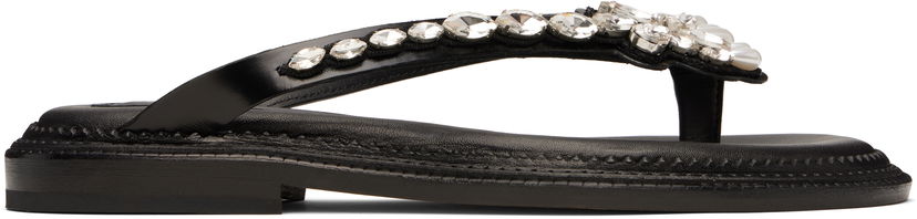Кросівки та взуття Simone Rocha Simone Rocha Embellished Flower Flip-Flops чорний | SLD54B 0740