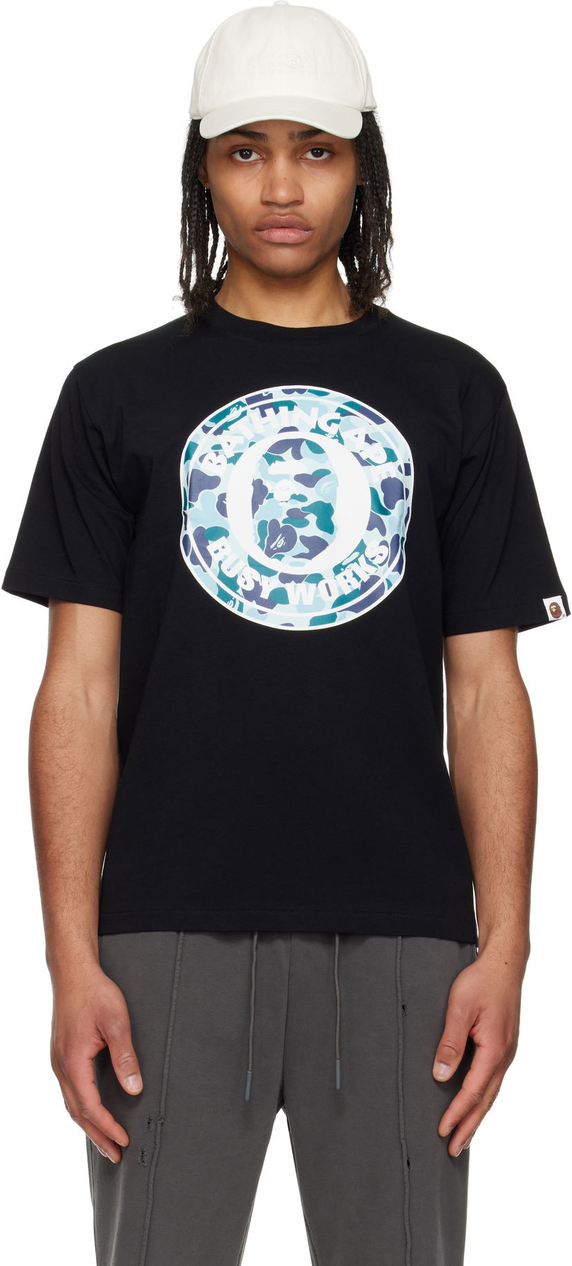 Футболка BAPE A Bathing Ape ABC Camo Busy Works Graphic Tee чорний | 001TEL301006M
