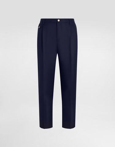 Штани Dolce & Gabbana Dolce & Gabbana Wool Dress Pants With Double Darts темно-синій | GV4EETFM2GUB0665, 0