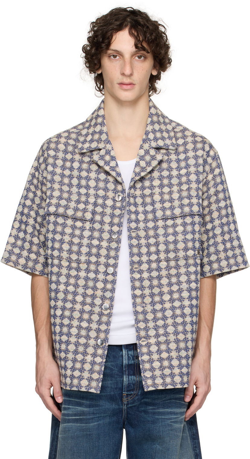 Сорочка AMIRI AMIRI MA Quad Boucle Camp Shirt Синій | AMSTCA1144