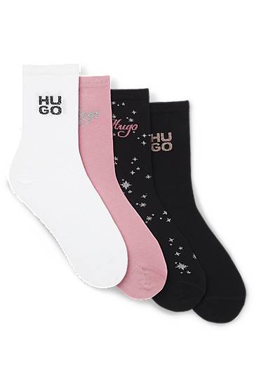 Шкарпетки BOSS Gift-boxed four-pack of patterned regular-length socks Різнокольоровий | 50546396, 0
