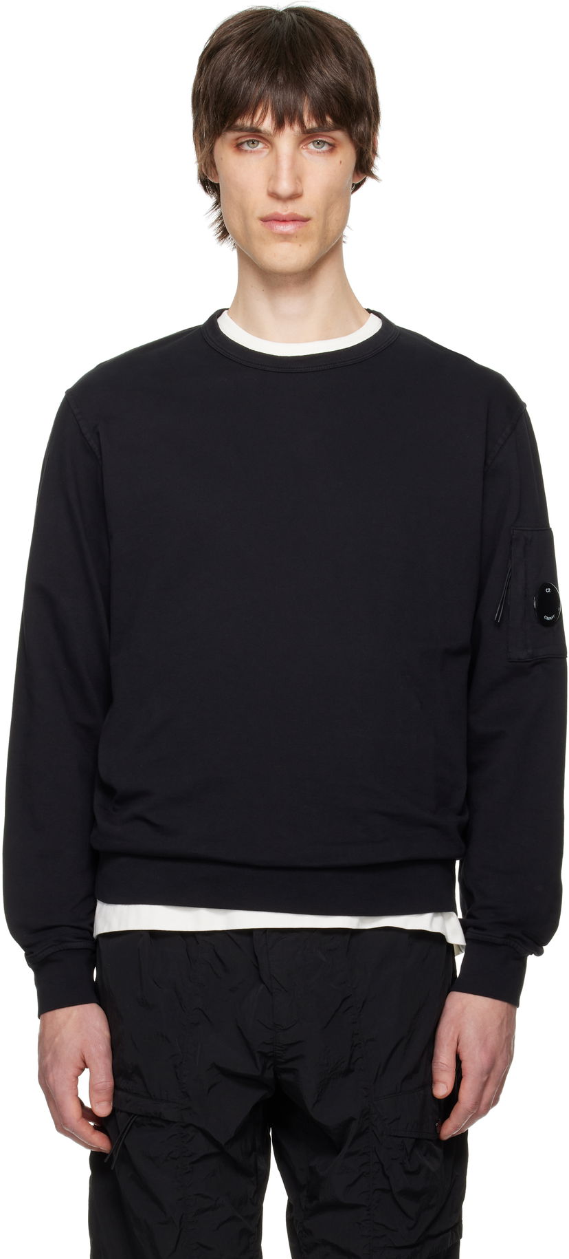 Cветр C.P. Company C.P. Company Light Fleece Crewneck Sweatshirt чорний | 18CMSS019A-002246G