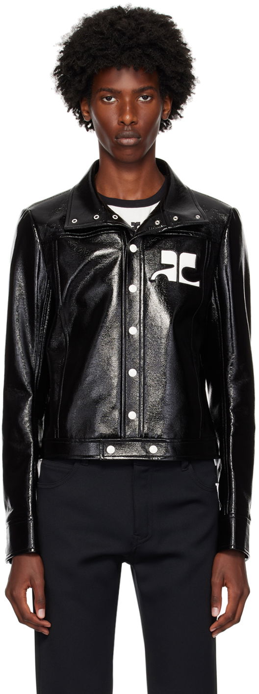 Куртка Courrèges Vinyl Cropped Jacket чорний | PERCBL017VY0014