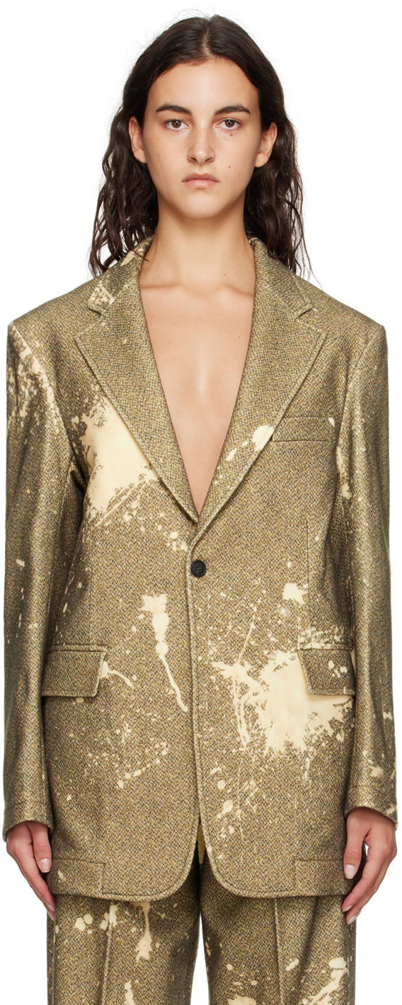 Куртка R13 R13 Bleach-Splatter Blazer Жовтий | R13WR020-R271A