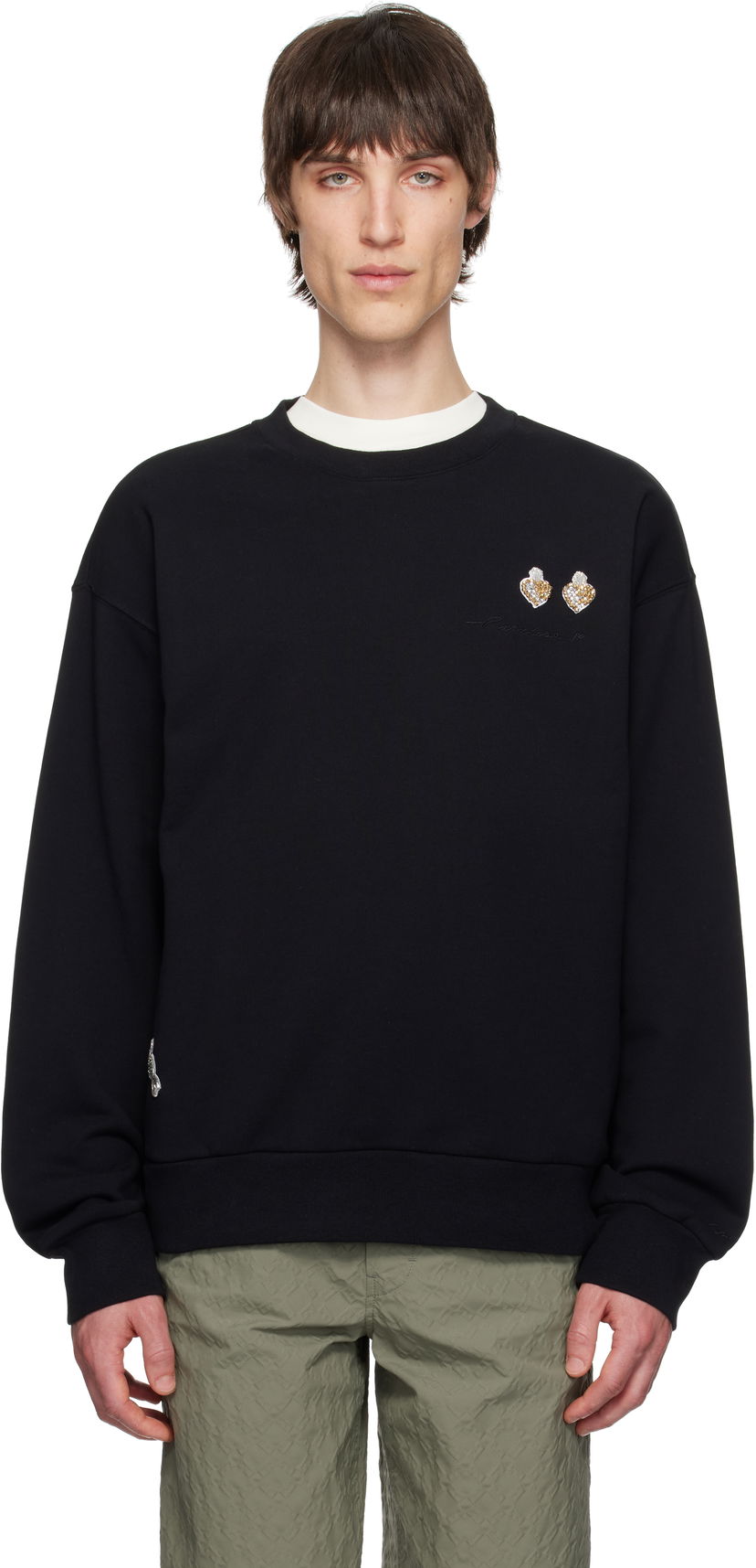 Cветр Givenchy Givenchy Cotton Sweatshirt with Patches чорний | BMJ0LC3YQQ001