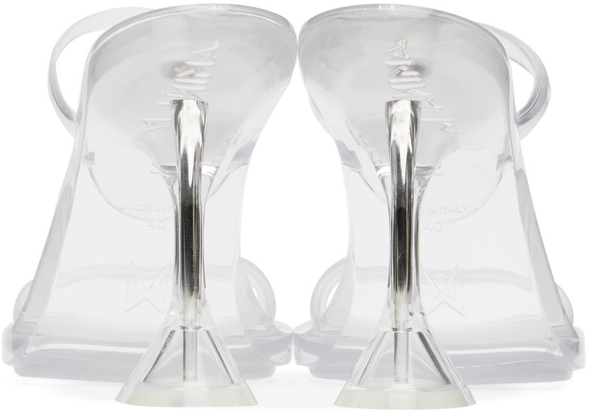 Догляд за взуттям Amina Muaddi Amina Muaddi Brito Transparent Heeled Slingback Sandals білий | 11S333532BRI, 1