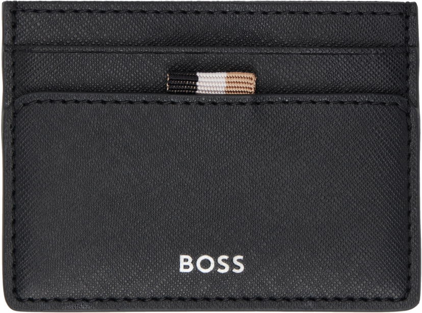 Гаманець BOSS Leather Card Holder чорний | 50536751