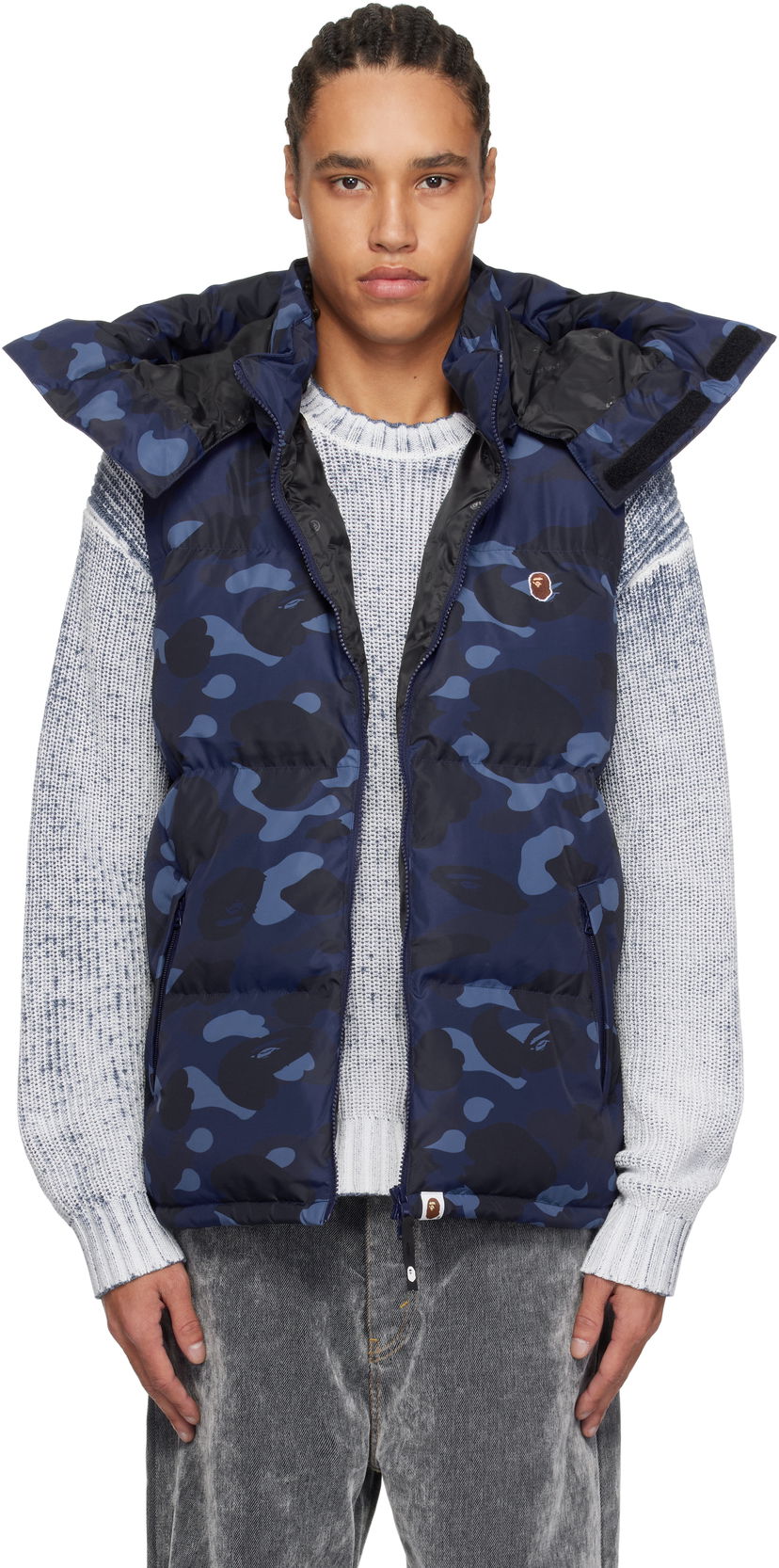 Жилет BAPE A Bathing Ape Camo Down Vest Синій | 001DNK801005M