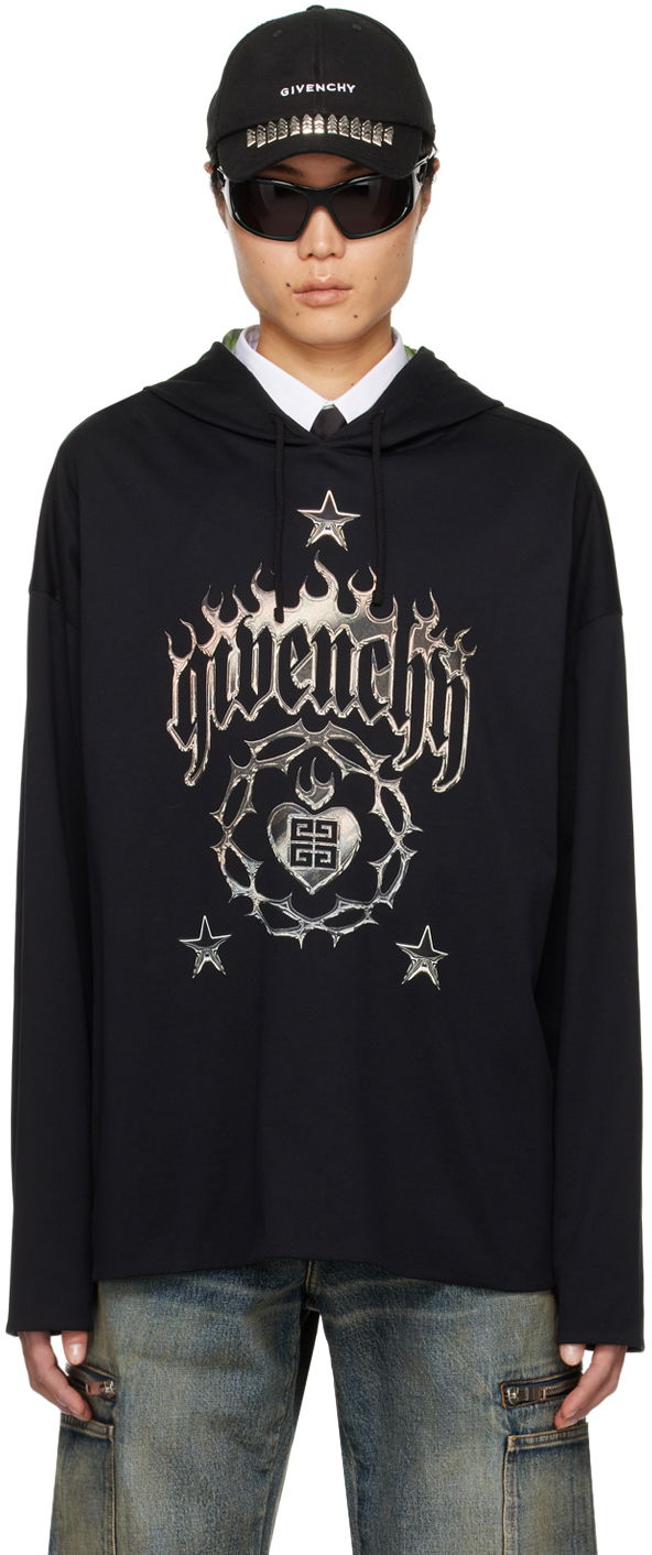 Світшоти Givenchy Dropped Shoulder Hoodie чорний | BM71KD3YHU960