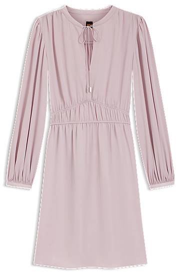 плаття BOSS Crinkle-Satin Mini Dress with Gathered Waist Рожевий | 50544038