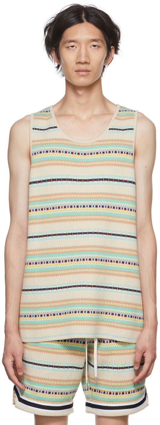 Безрукавка John Elliott Striped Knit Tank Top бежевий | A019P67980A