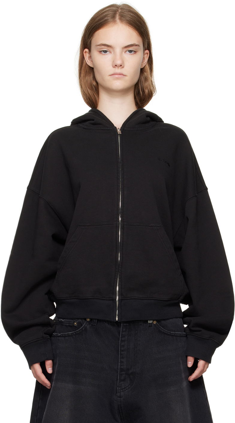 Світшоти We11done We11done Cropped Zip-Up Hoodie чорний | WD-TJ2-24-853-U-BK