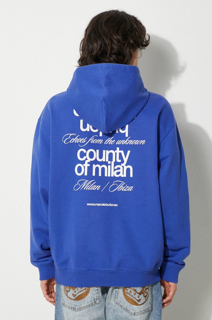 Світшоти Marcelo Burlon Slogan Comfort Hoodie With Print Синій | CMBB106F24FLE0064501, 0
