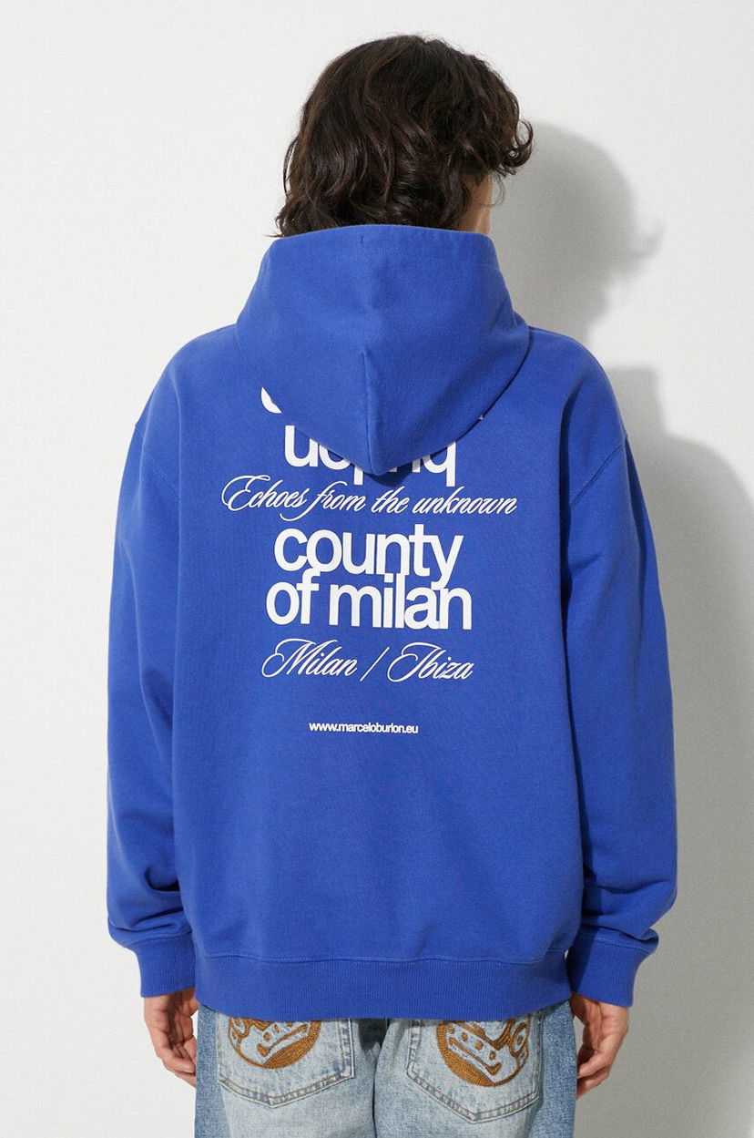 Світшоти Marcelo Burlon Slogan Comfort Hoodie With Print Синій | CMBB106F24FLE0064501