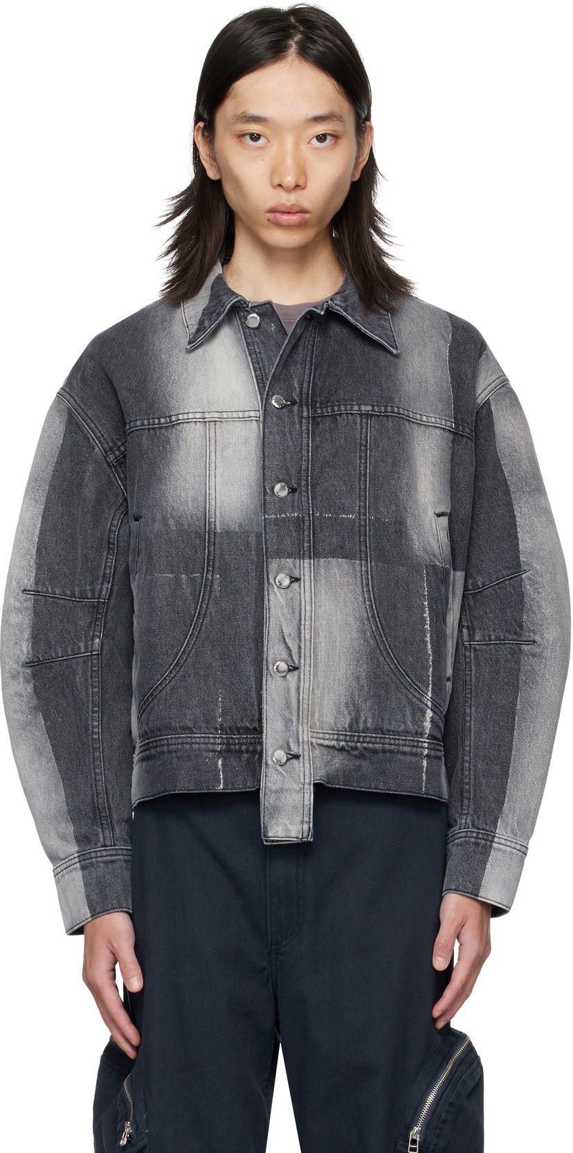 Куртка Eckhaus Latta Eckhaus Latta 'El Jacket Redux' Denim Jacket Сірий | 1224-EL-PF25-SF