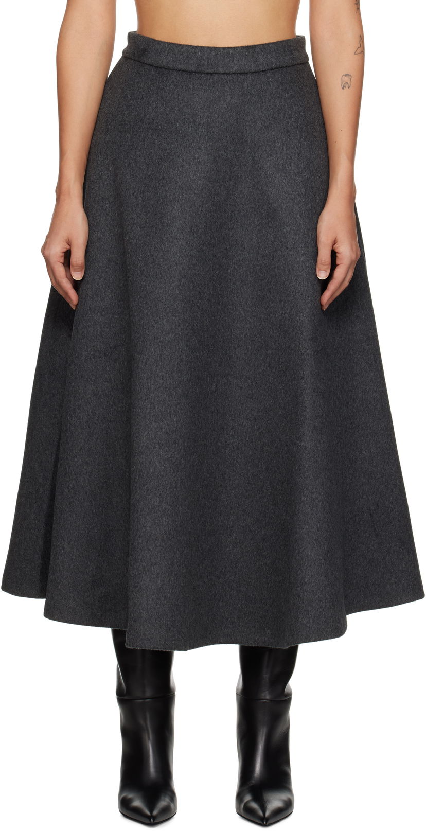 Спідниця Róhe Voluminous A-Line Midi Skirt Сірий | 613-32-027