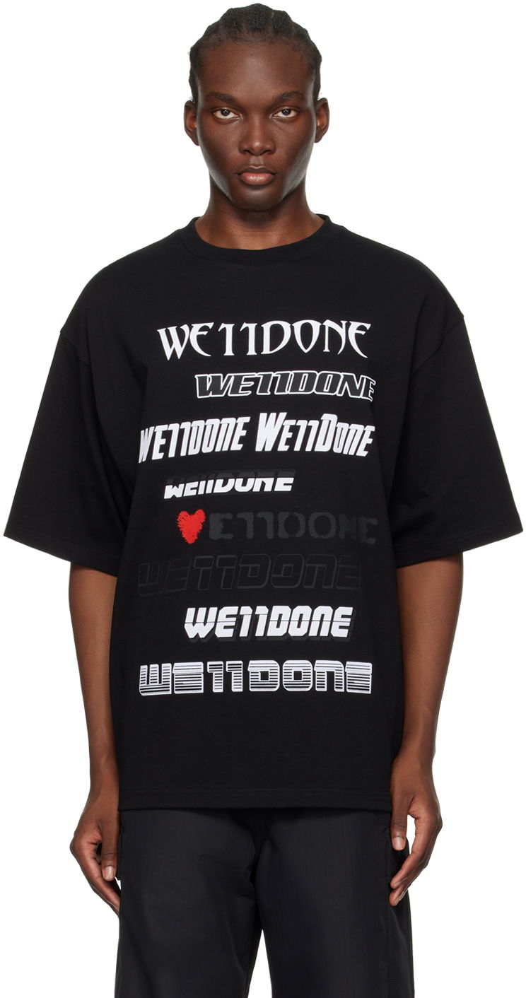 Футболка We11done 'Love' Graphic Print T-Shirt чорний | WD-TT3-22-901-U-BK