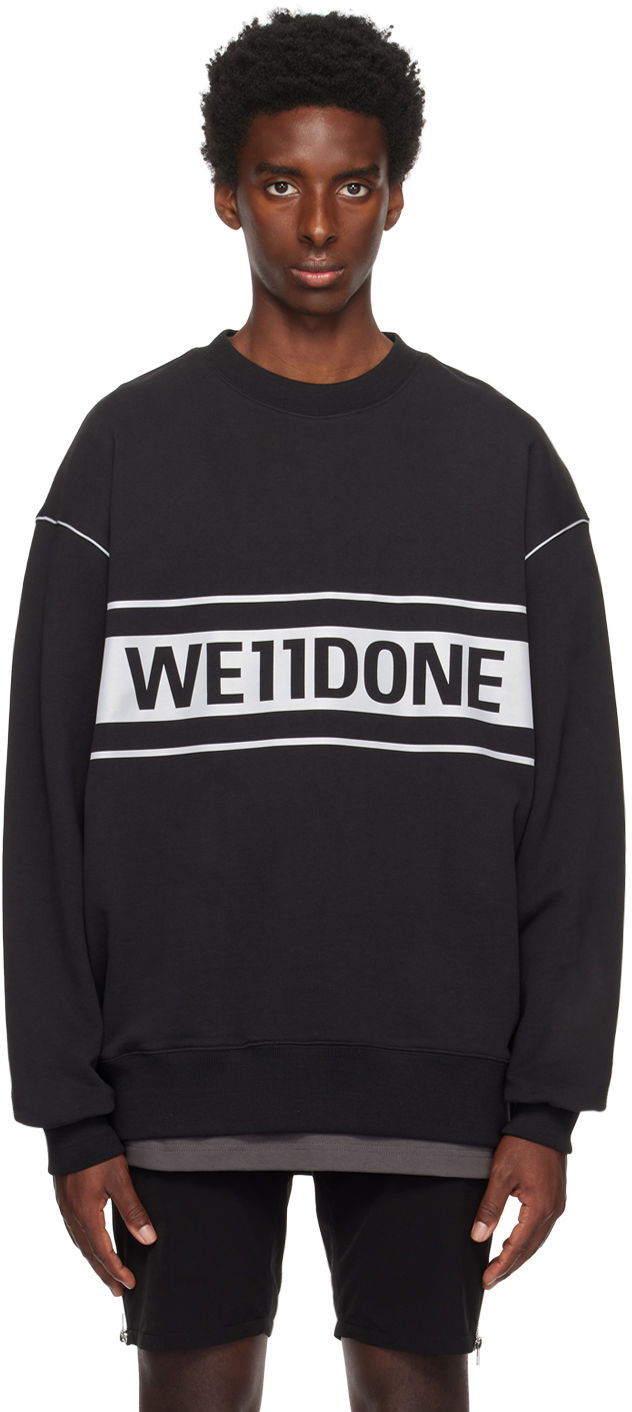 Світшоти We11done Men's Reflective Stripe Sweatshirt чорний | WD-SS5-19-048-BK