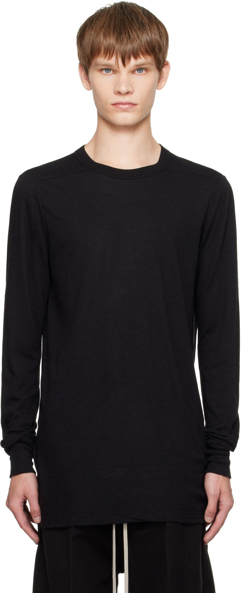 Футболка Rick Owens Rick Owens Concordians Level Long Sleeve T-Shirt чорний | RU02E1266 JR