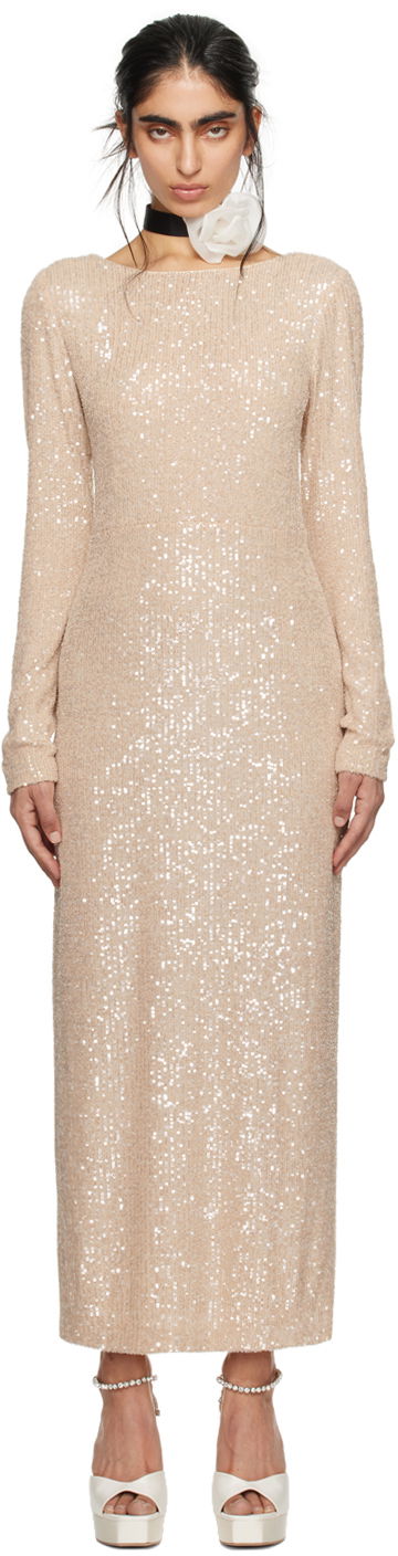 плаття Anna Sui Sequined Midi Dress бежевий | 424S71