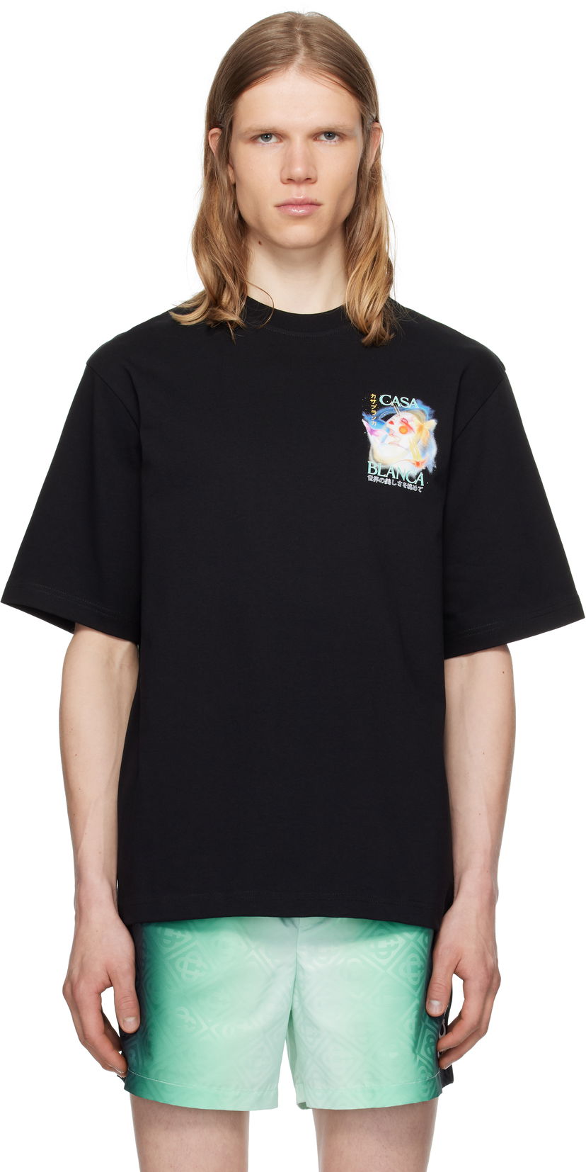 Футболка Casablanca Casablanca Galactic Connection Graphic T-Shirt чорний | MPF25-JTS-044-05