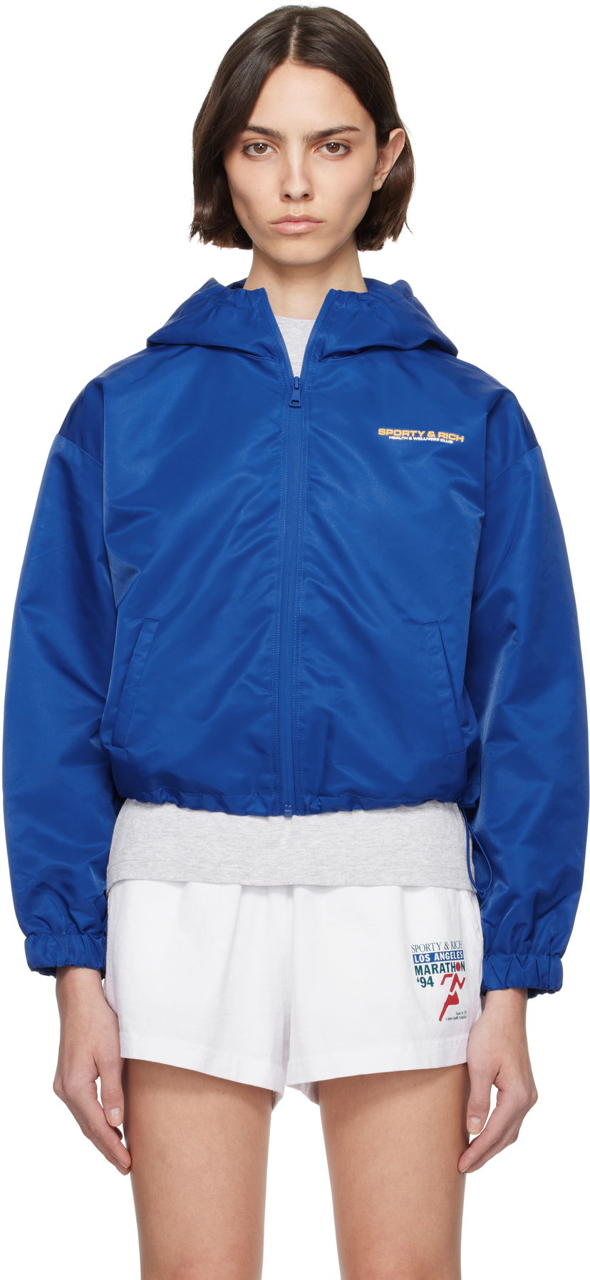 Вітровка Sporty & Rich Sporty & Rich Bold Health Nylon Windbreaker Jacket Синій | JA017622324BL67