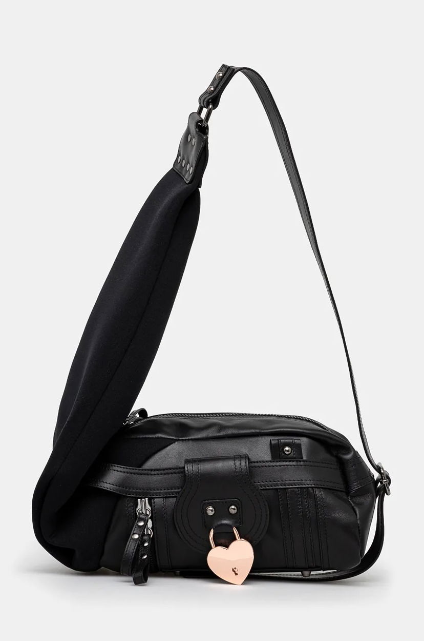 Сумочка Ottolinger Ottolinger Mini Neoprene Leather Heart Lock Bag чорний | 2227210299