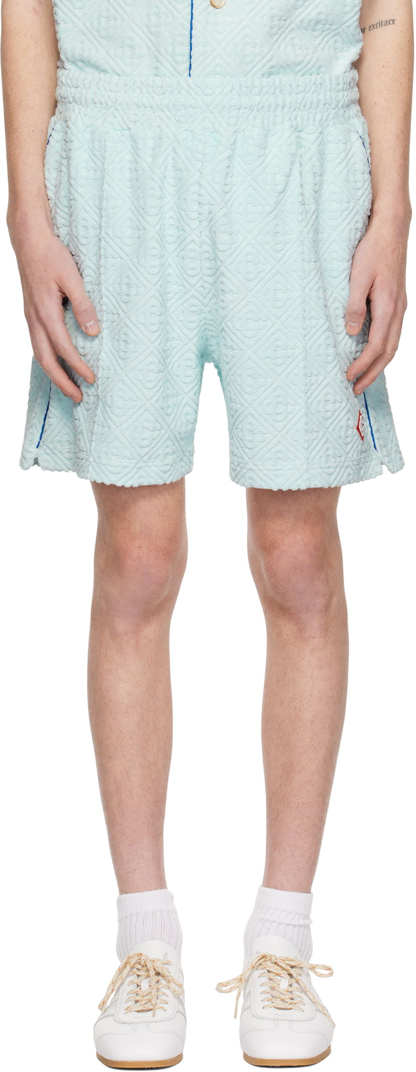 Шорти Casablanca Monogram Towelling Shorts Синій | MPS25-JTR-113-01