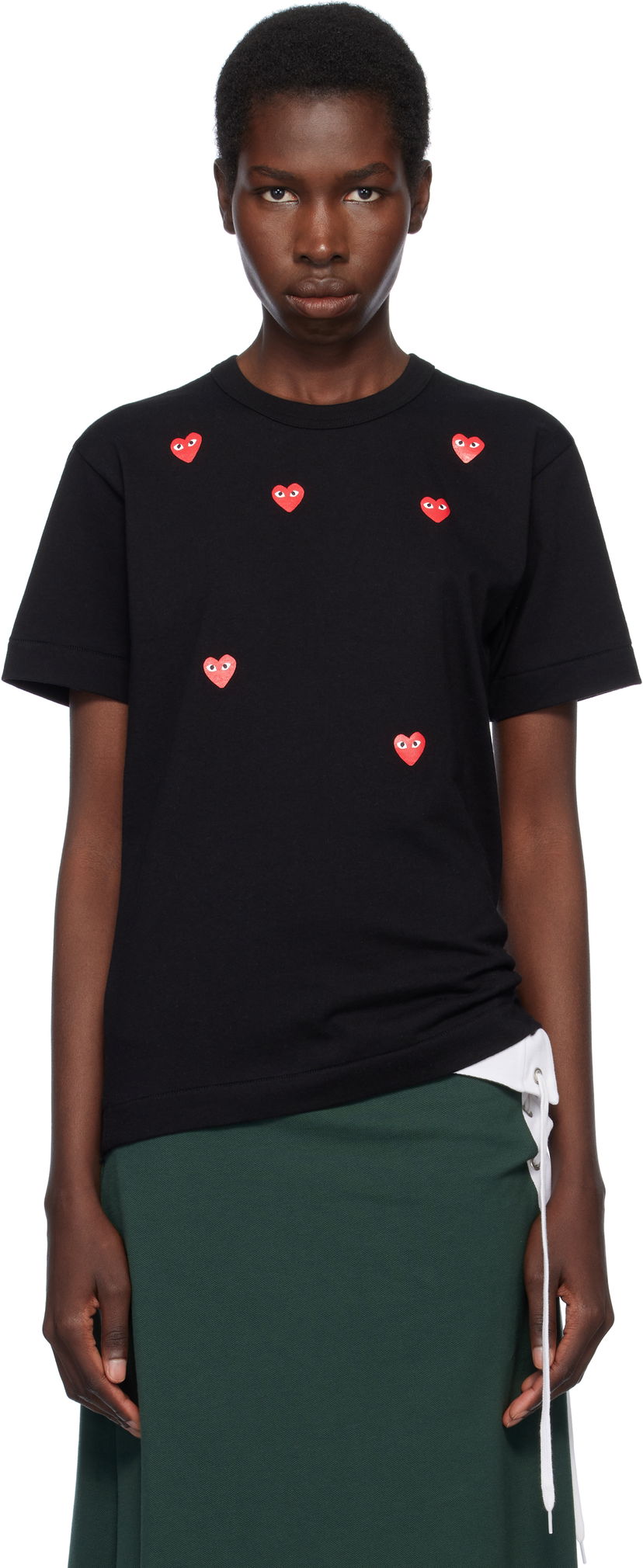 Футболка Comme des Garçons COMME des GARÇONS PLAY Multiple Heart Logo T-Shirt чорний | AX-T338-051