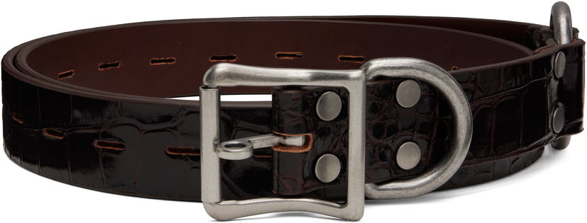 Ремені Martine Rose Martine Rose Bondage Crocodile Leather Belt Коричневий | 1138LE01710