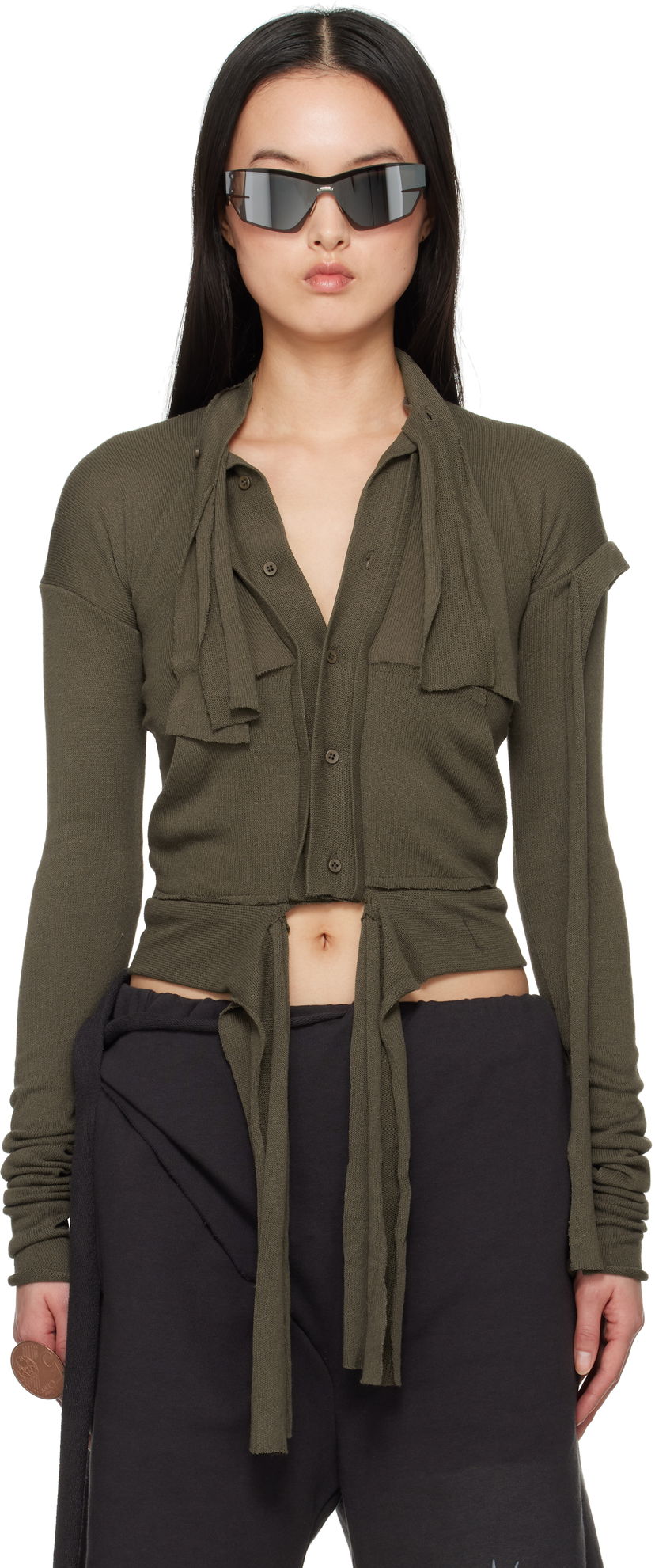 Сорочка Ottolinger Ottolinger Extended Trim Cardigan Зелений | 10560030601