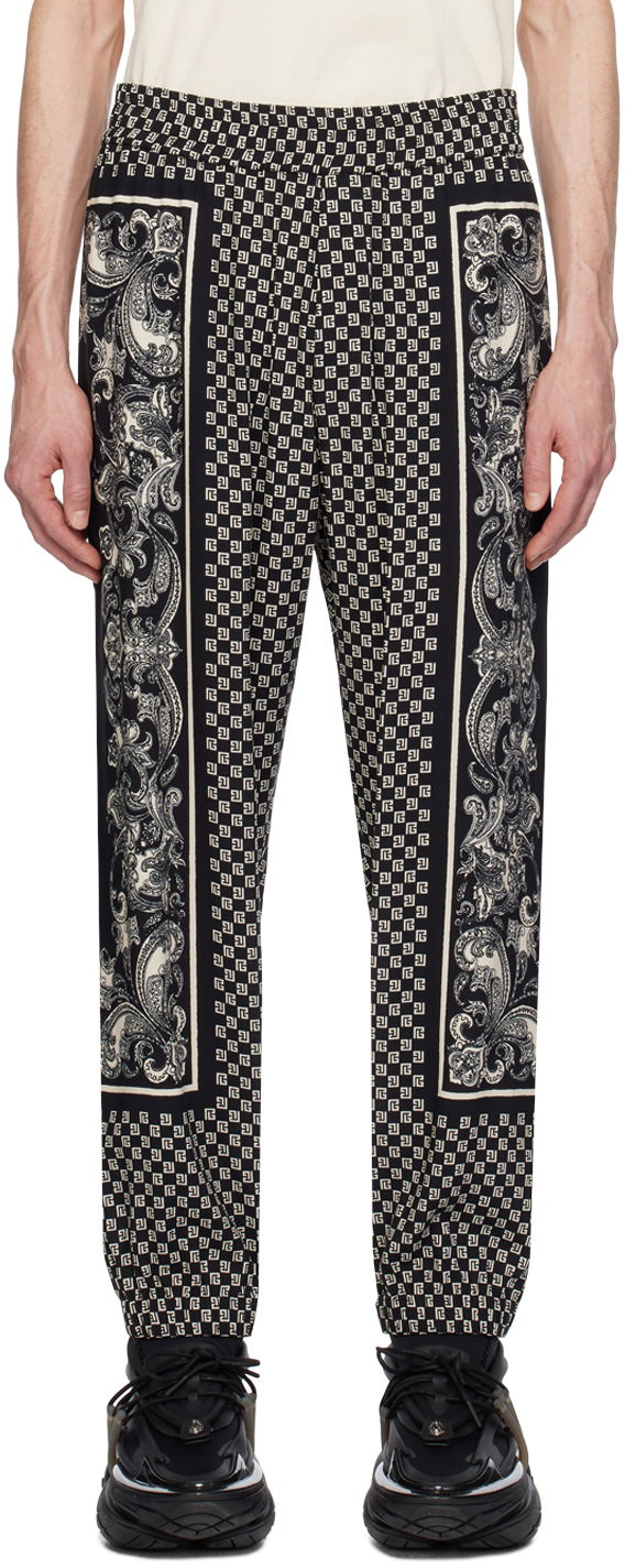Штани Balmain Mini Monogram Trousers чорний | CH1PO092VE27