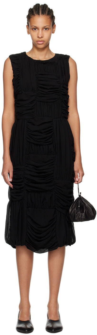 плаття Comme des Garçons Comme des Garçons Ruched Midi Dress чорний | RM-O012-051