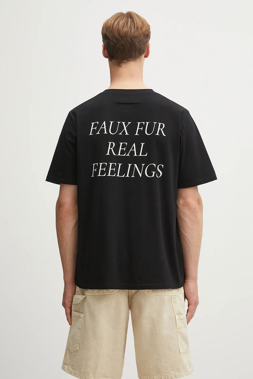 Футболка Maison Margiela MM6 Maison Margiela Faux Fur Real Feelings T-Shirt чорний | SH2GC0031.M20048.900