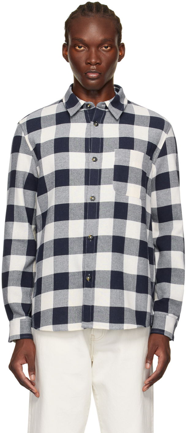 Сорочка A.P.C. Navy & White Trek Shirt темно-синій | COGZX-H02396