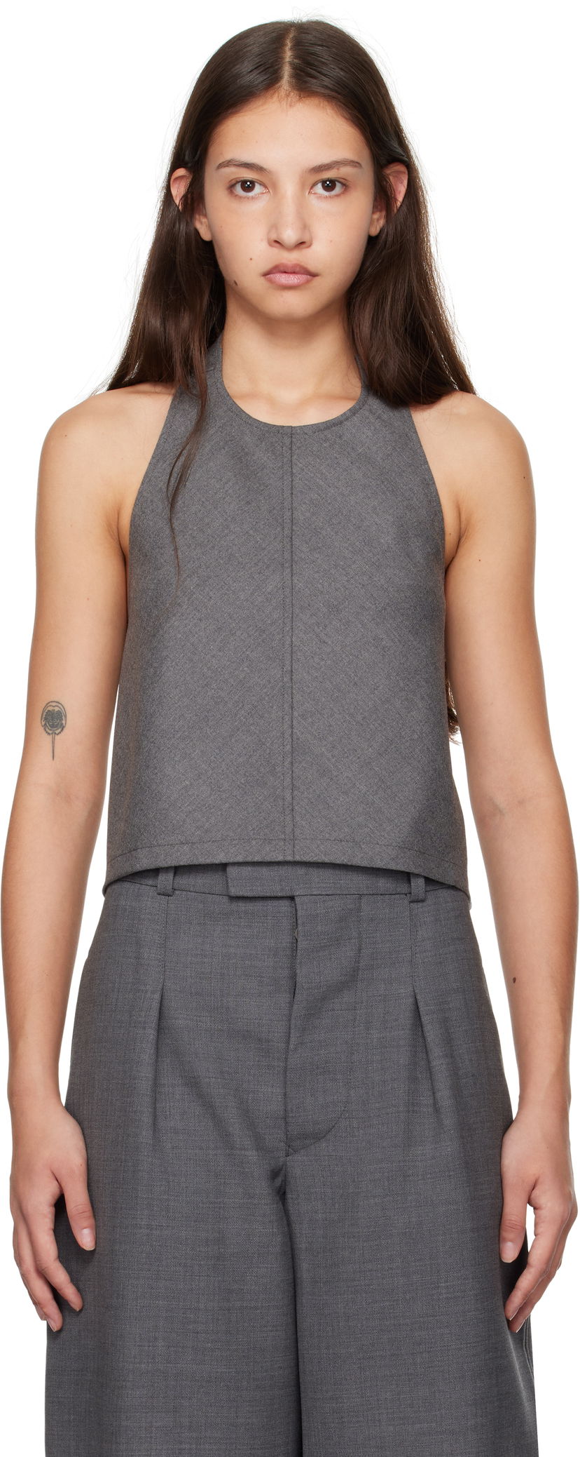 Безрукавка WARDROBE.NYC WARDROBE.NYC Halter Neck Sleeveless Top Сірий | W1058F24FL
