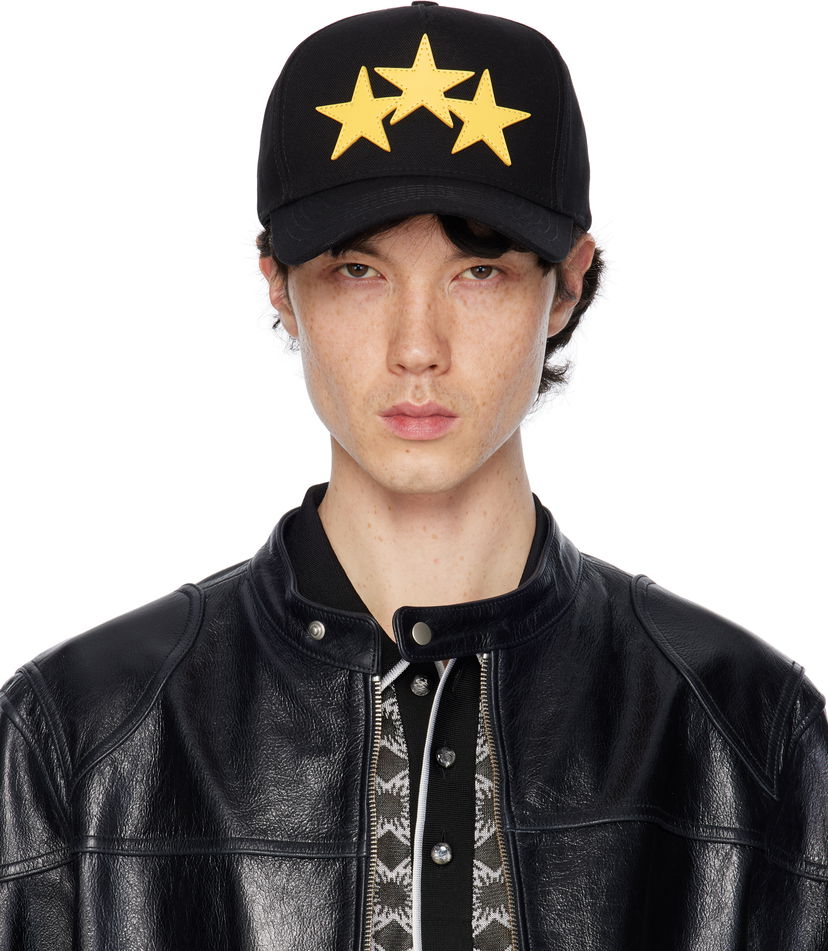 Кепка AMIRI Amiri 3 Star Canvas Cap чорний | AMHACP1051