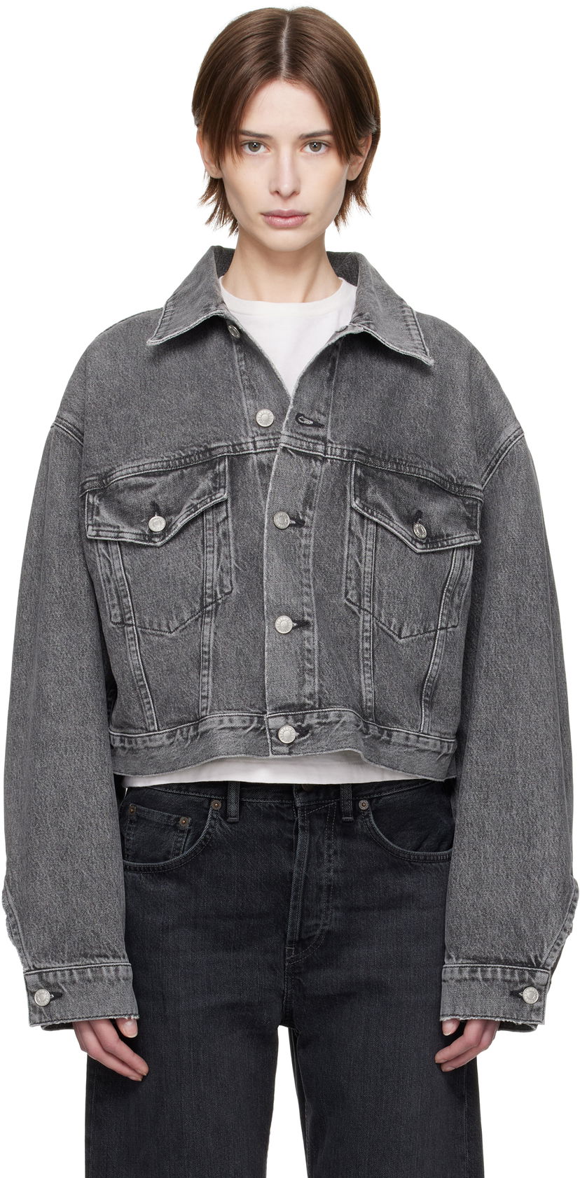 Куртка AGOLDE AGOLDE Palmer Cropped Denim Jacket Сірий | A5047-1346