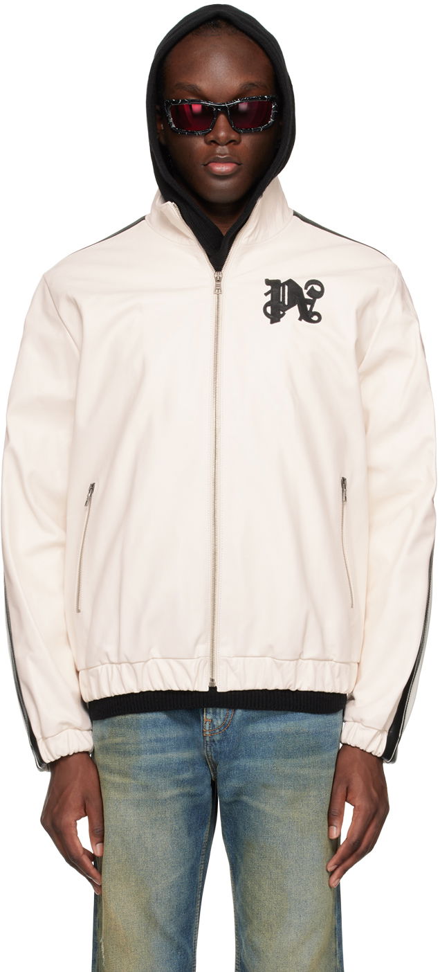 Куртка Palm Angels Embroidered Leather Jacket білий | PMJA023R24LEA0010310